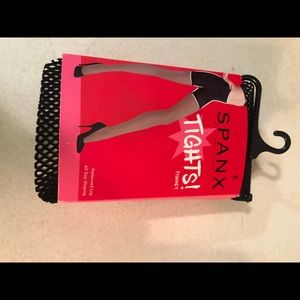SPANX black fish net tights size large